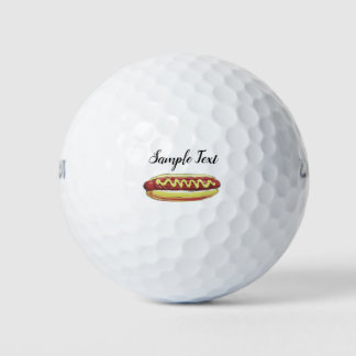 BALLES DE GOLF CONCEPTION VECTORIELLE DE FOODIE HOTDOG