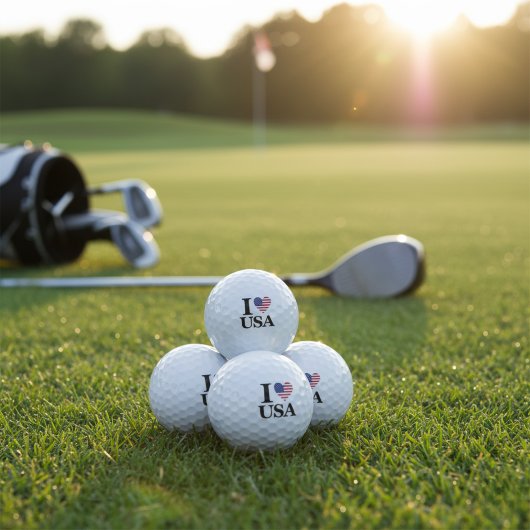 Balles De Golf Conduite avec fierté : "I ❤️ USA" Golf Balls