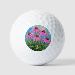 Balles de Golf Coneflowers Avec Texte