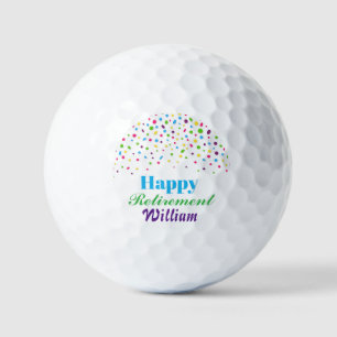 Balles De Golf Confetti coloré sur mesure joyeuse retraite