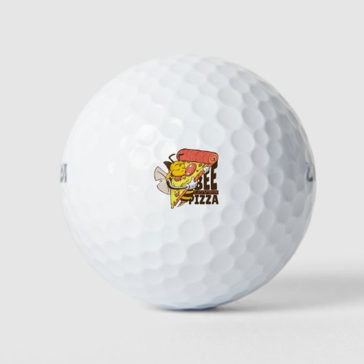 Balles De Golf Cool Bee Love Pizza Puns (Devant)