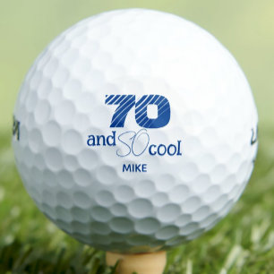Balles De Golf Cool bleu 70e anniversaire fête personnalisée ball