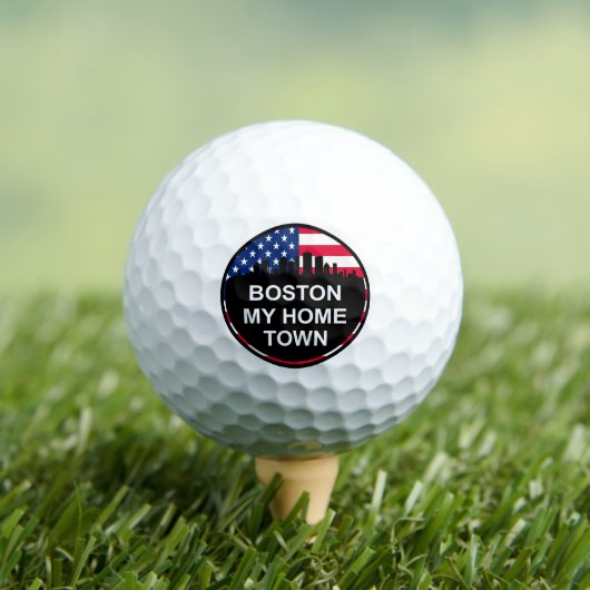 Balles De Golf Cool Boston Home Town Skyline Golf Balls (T-shirt Insitu)