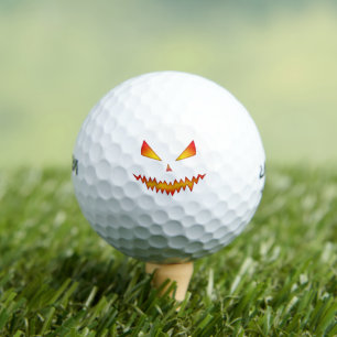 Balles De Golf Cool effrayant Jack O'Lantern face Halloween