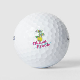 Balles De Golf Cool Pink-Miami-Beach-Floride Graphisme