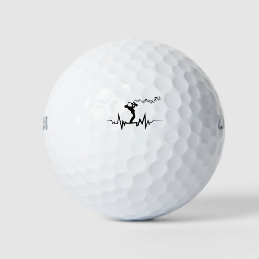 Balles De Golf Cool Saxophone Heartbeat Pour Musiciens (Devant)