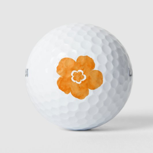 Balles De Golf Coquelicot aquarelle orange (Devant)