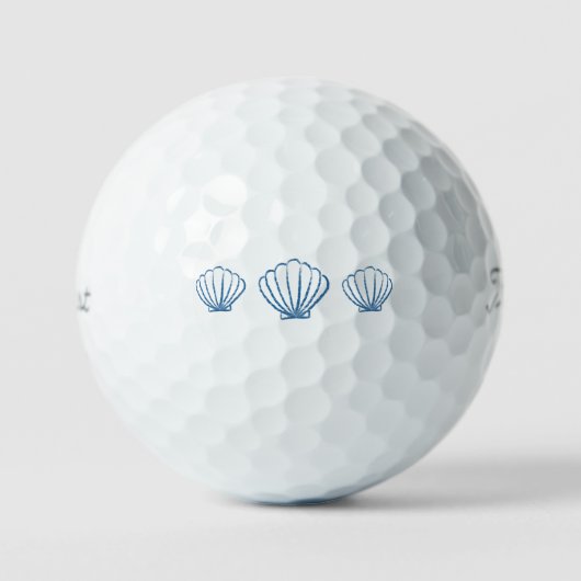 Balles De Golf Coquilles Bleues de Mer  (Recto)