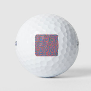 Balles De Golf Corail Vivant Et Motif Sans Couture Bleu Pacifique