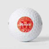 Balles De Golf Coral Monogramme Boule de golf personnalisée (Devant)