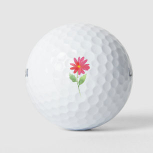 Balles De Golf Coral Rose Aquarelle Daisy Golf Balls