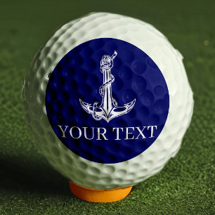 Balles De Golf Corde d'Ancre Nautique vintage Votre texte ici