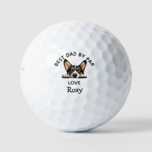 Balles De Golf Corgi Aquarelle Peeeking Chiot