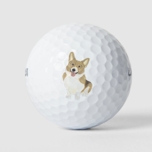 Balles De Golf Corgi blanc et blanc (Devant)