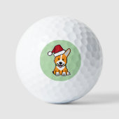 Balles De Golf Corgi dog puppy Pembroke Welsh Christmas Santa hat (Recto)