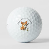 Balles De Golf Corgi joyeux 'Restez Pawsitive et courez ! ' Amusa (Recto)