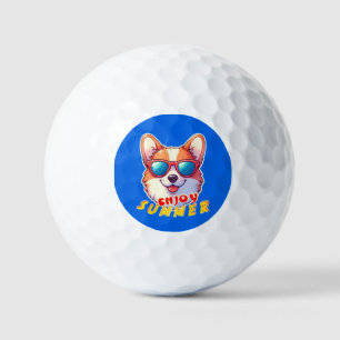 Balles De Golf Corgi porte des lunettes de soleil Profitez de l'é