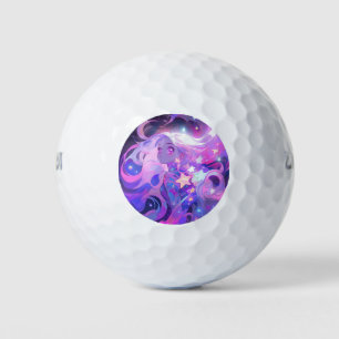 Balles De Golf Cosmic rose et pourpre Anime Girl