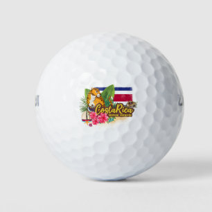 Balles De Golf Costa Rica rétro grand chat drapeau vintage Souven