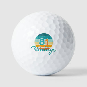Balles De Golf Coucher de soleil Rétro 81 Vintage en détresse