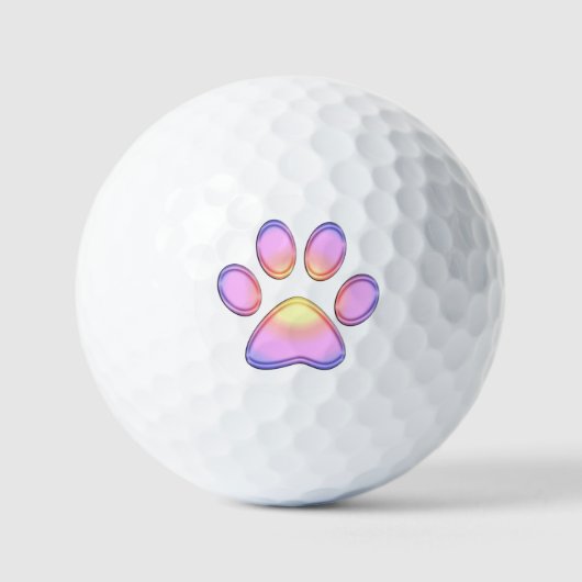 Balles De Golf Coucher de soleil rose Paw Golf Balls (Recto)