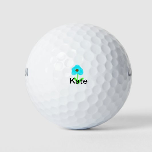 Balles De Golf Couleur d'eau bleu vert ajouter votre nom texte pe (Devant)