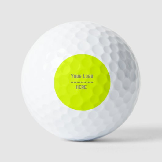 Balles De Golf couleur solide jaune fluorescent - votre logo (Recto)