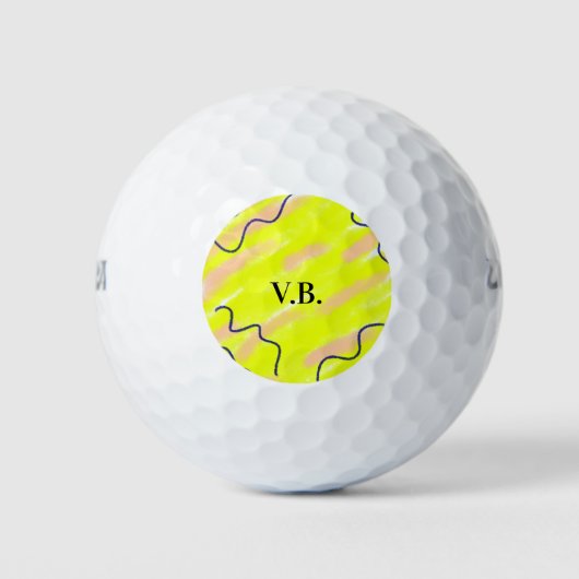 Balles De Golf Couleur unie simple ajouter un nom texte monogramm (Devant)