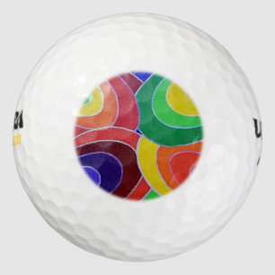 Balles De Golf Couleurs arc-en-ciel Spirales Golf Balls