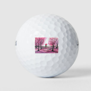 Balles De Golf Couple d'amour de mariage rustique arbre de fleurs