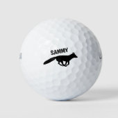 Balles De Golf Courir Fox Silhouette avec votre texte personnalis (Devant)