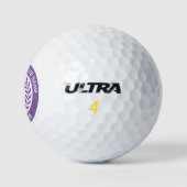 Balles De Golf Couronne de laurier violet classique Logo Nom pers (Logo)