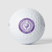 Balles De Golf Couronne de laurier violet classique Logo Nom pers (Devant)