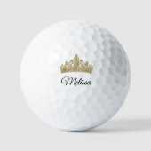Balles De Golf Couronne d'or et nom personnalisé joli (Recto)