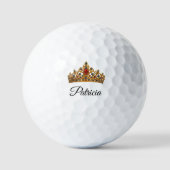 Balles De Golf Couronne en or jolie et nom personnalisé (Recto)