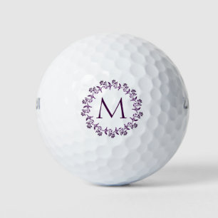 Balles De Golf Couronne florale avec monogramme