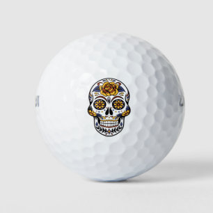 Balles De Golf Crâne à sucre rose jaune