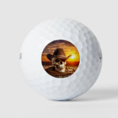 Balles De Golf Crâne cowboy avec Lasso (Devant)