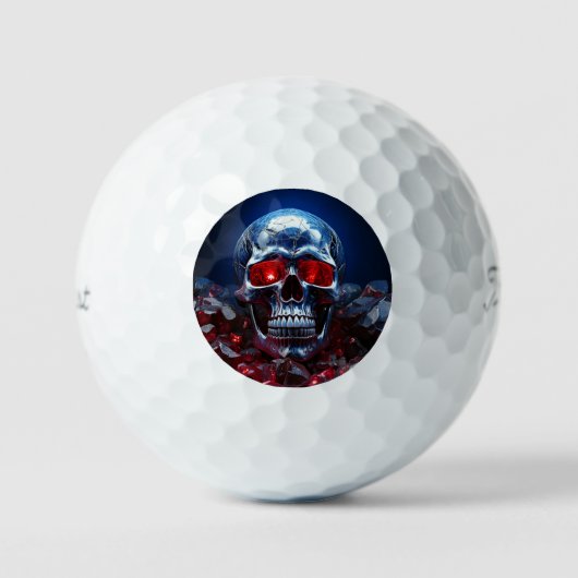 Balles De Golf Crâne cristal avec Ruby Red Eyes Golf Balls (Recto)