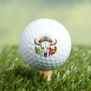 Balles De Golf Crâne de Buffalo Emblème Amérindien