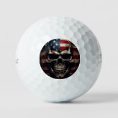 Balles De Golf Crâne de drapeau américain (Recto)