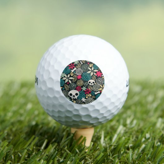 Balles De Golf Crâne en fleurs (T-shirt Insitu)
