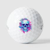 Balles De Golf Crâne floral en style Vaporwave (Recto)