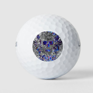 Balles De Golf Crâne néon coloré noir blanc mignon