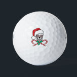 Balles De Golf Crâne sucre Père Noël<br><div class="desc">Le crâne de sucre Père Noël avec sucres de canne et Holly feuille est un design amusant pour les vacances de Noël.</div>