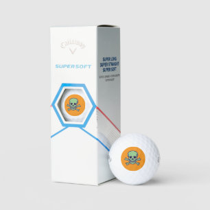 Balles De Golf Crâne vert orange Callaway Supersoft golf balls 3