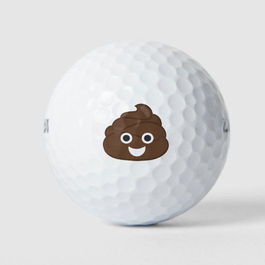 Balles De Golf Crazy Silly Brown Poop Emoji (Devant)