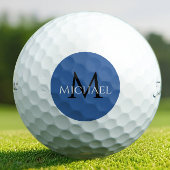 Balles De Golf Create Monogram Name Initial Elegant Blue