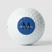 Balles De Golf Create Monogram Name Initial Elegant Blue (Recto)