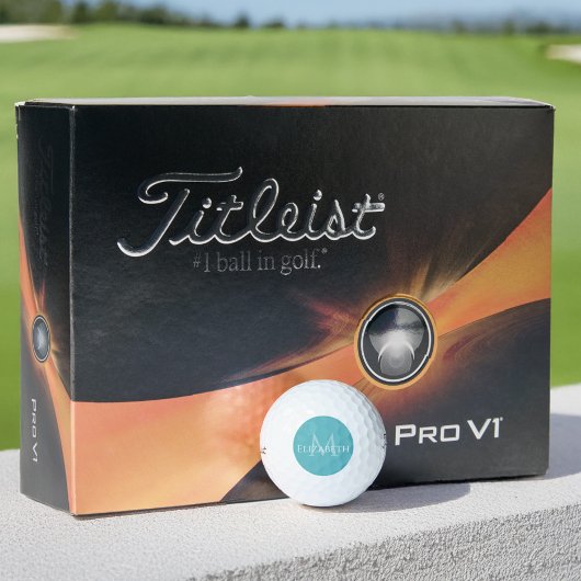 Balles De Golf Créer un monogramme de nom initial élégant vert sa